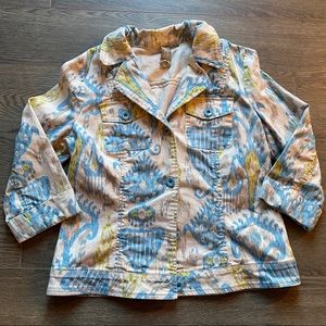 SOLO moda patterned denim jacket
